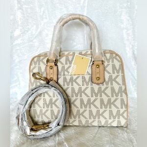 Michael Kors Beige and Tan Satchel